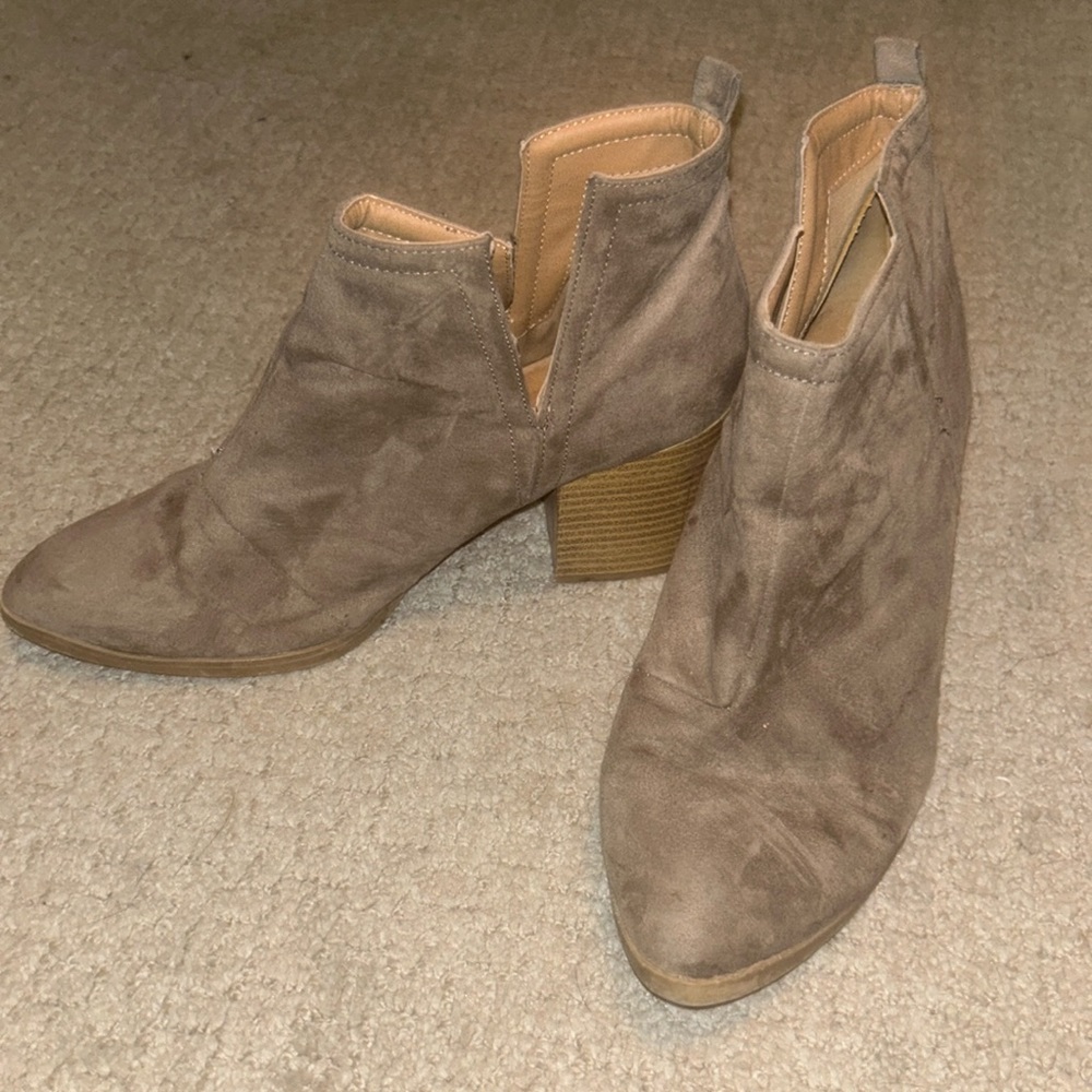 Taupe colored booties